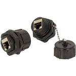 Cat.6 RJ45 Shielded Industrial Panelmount Bulkhead Coupler with Dust Cap - oneprizes.com