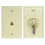 RJ12 Modular Single Port Wall Plate Ivory, Smooth Face - oneprizes.com