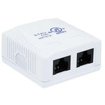 Cat6 2-Port Surface Mount Box White - oneprizes.com