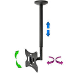 Flat TV Ceiling Mount 23~42" Tilt/Swivel, LCD-504A Black - oneprizes.com