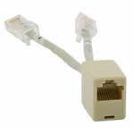 6-inch CAT5e RJ-45 Female to Dual RJ-45 Male Plug Ethernet T-Adapte - oneprizes.com