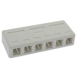 6 Port RJ45 Surface Mount Box White (Box Only) - oneprizes.com