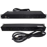 19" 1U Rackmount 14-Outlet PDU Metal Case 6Ft Power Cord AC120V 15A (12A UL) - oneprizes.com