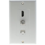 Decora HDMI and F Connector, Cat5E Wall Plate - oneprizes.com