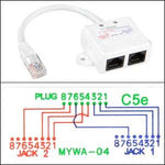 10/100 BaseT 1P/2J 04 Wiring Splitter, Pigtail Type - oneprizes.com