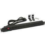 19" 1U Rackmount 12-Outlet PDU Plastic Case 6Ft Power Cord AC120V 15A (12A UL) - oneprizes.com