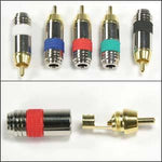 RCA Metal Plug with White Stripe Gold Plate - oneprizes.com
