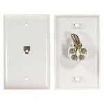 RJ11 Modular Single Port Wall Plate White, Smooth Face - oneprizes.com