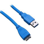 10Ft USB 3.0 Cable A-Male to Micro B-Male Blue - oneprizes.com
