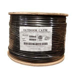 1000Ft Cat5e UTP Direct Burial Outdoor Network Bulk Cable Black - oneprizes.com