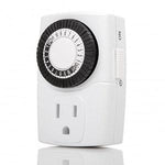 Mini Mechanical Timer 24 Hour Single 3-Prong Outlet ON/OFF Switch - oneprizes.com