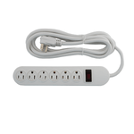 9Ft 6-Outlet Power Strip AC125V 14AWG Protection Cap - oneprizes.com