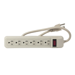 1.5Ft 6-Outlet 15A Power Strip, 14AWG - oneprizes.com