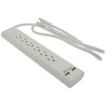 4Ft 6-Outlet Surge Protector 14/3 AWG 300J w/ 2 USB Charging Ports - oneprizes.com