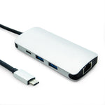 4 in 1 USB Type C Male to USB3.0*2+RJ45+C Female Adapter - oneprizes.com