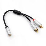 6 Inch Premium 3.5mm Stereo Jack to 2xRCA Male Audio Cable - oneprizes.com