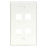 4Port Keystone Wallplate White Smooth Face - oneprizes.com