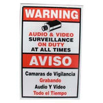 Surveillance Warning Sign English/Spanish Red 11.5"x18" - oneprizes.com