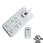 6-Outlet Energy Controlled Surge Protector w/ 6Ft Power Cord & Remote - oneprizes.com