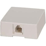 RJ11 Modular Single Port Surface Mount Jack White - oneprizes.com