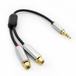 6 Inch Premium 3.5mm Stereo Plug to 2xRCA Female Audio Cable - oneprizes.com