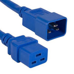 3Ft 12AWG 20A 250V Heavy Duty Power Cord Cable (IEC320 C20 to IEC320 C19) Blue - oneprizes.com