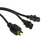 6Ft 14AWG NEMA L5-15P to 2x C13 Y Power Cord Splitter - oneprizes.com