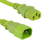 2Ft 18 AWG Computer Power Cord Extension Cable (IEC320 C13 to IEC320 C14) Green - oneprizes.com
