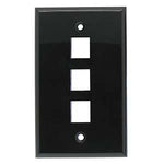 3Port Keystone Wallplate Black Smooth Face - oneprizes.com