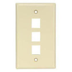 3Port Keystone Wallplate Ivory Smooth Face - oneprizes.com