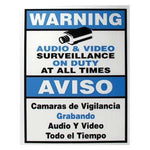 Surveillance Warning Sign English/Spanish Blue 7"x9" - oneprizes.com