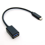 8 Inch USB Type C Male to USB3.0 (G1) A-Female Cable Black - oneprizes.com