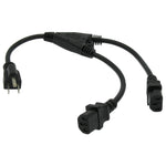 1.5Ft Y Power Cord 5-15P to C-13 Black SJT 18/3 - oneprizes.com