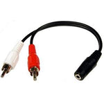 6 inch 3.5mm Stereo Jack to 2xRCA Male Cable - oneprizes.com