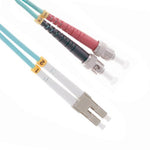 1M LC-ST 10Gb 50/125 OM3 M/M Duplex Fiber Cable Aqua Jacket - oneprizes.com