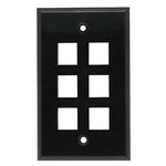 6Port Keystone Wallplate Black Smooth Face - oneprizes.com