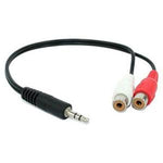 6 inch 3.5mm Stereo Plug to 2xRCA-F Cable - oneprizes.com