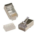 RJ45 Cat.6 Shielded Plug Stranded 50 Micron w/Inserter 100pk - oneprizes.com