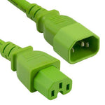 2Ft 14AWG 15A 250V Power Cord Cable (IEC320 C14 to IEC320 C15) Green - oneprizes.com