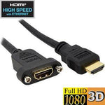 1Ft HDMI Panel Mount Extension Cable with Ethernet - oneprizes.com