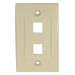 2Port Keystone Wallplate Ivory Decora Type - oneprizes.com