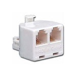 RJ12 1M/2F T Adapter White - oneprizes.com