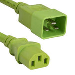 3Ft 14AWG 15A 250V Power Cord (IEC320 C13 to IEC320 C20) Green - oneprizes.com