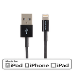 3Ft USB Charge/Sync Lightning Cable Black with MFi Certified - oneprizes.com