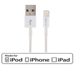 3Ft USB Charge/Sync Lightning Cable White with MFi Certified - oneprizes.com
