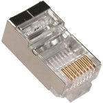 RJ45 Cat.5E Shielded Plug Solid 50 Micron 3P w/Inserter 100pk - oneprizes.com