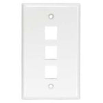 3Port Keystone Wallplate White Smooth Face - oneprizes.com