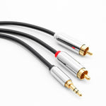 1Ft Premium 3.5mm Stereo Plug to 2xRCA Male Audio Cable - oneprizes.com