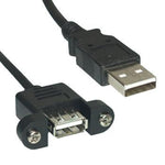 1Ft USB 2.0 A Male to A Female Cable with Panel Mount - oneprizes.com