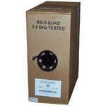 1000Ft RG6 CMR CCS Quad Shield Coax Cable Black CMR - oneprizes.com